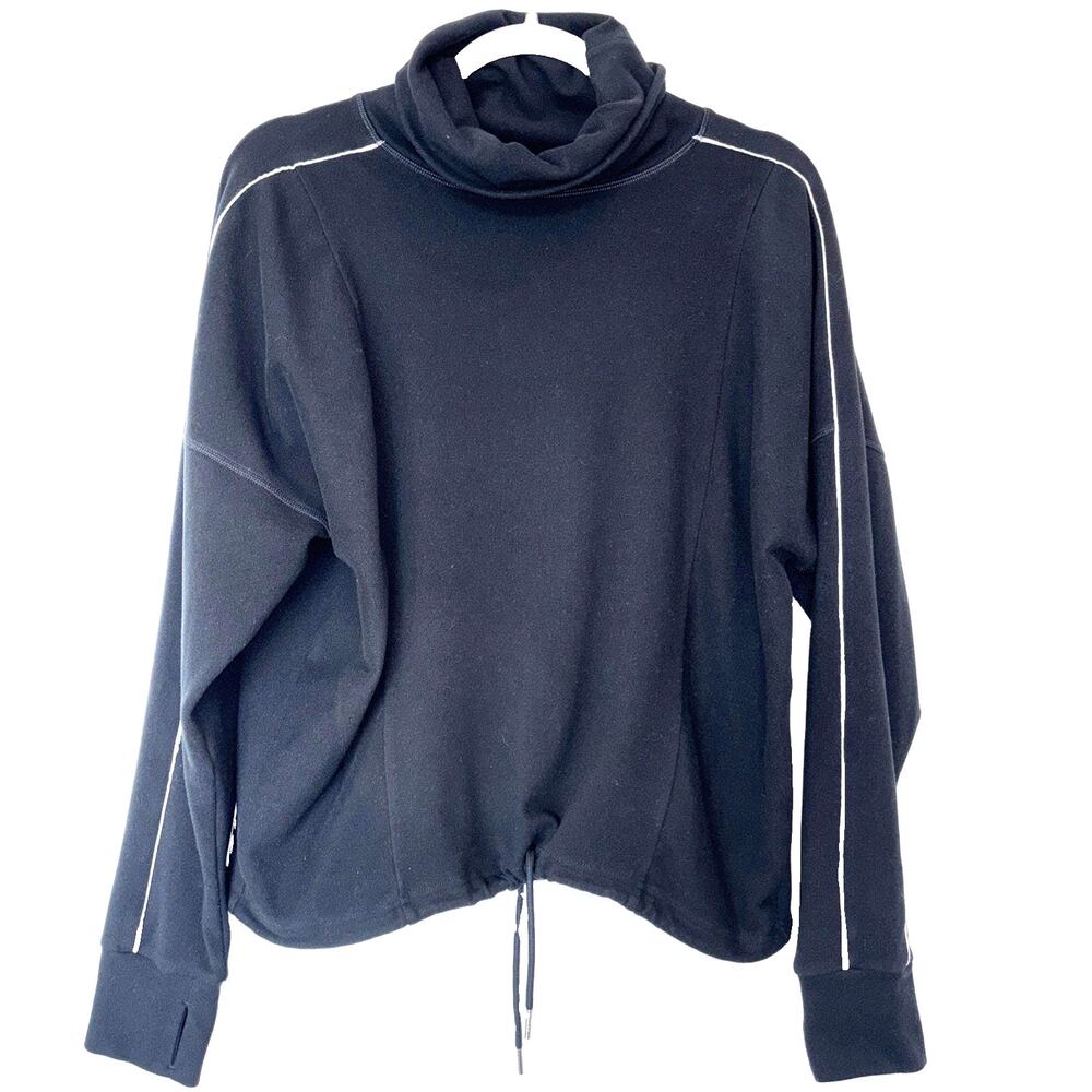 Varley Ariana High-Neck Midlayer Black Brushed Rib S Luxury Minimalist Travel